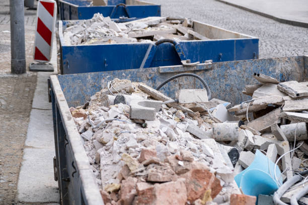 Construction debris piled up, prepared for safe disposal from the site