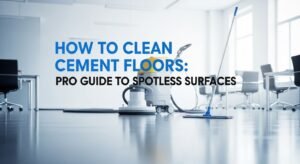 Clean cement floor with microfiber mop in a professional cleaning thumbnail.