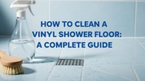 Professional thumbnail image for guide on cleaning vinyl shower floors showing a clean surface