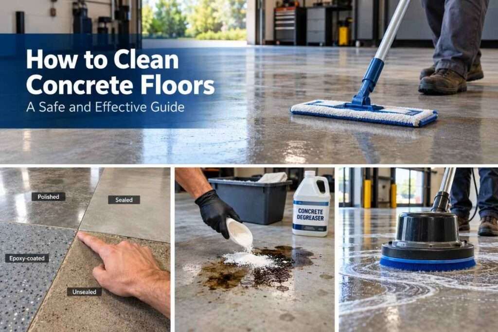 Concrete cleaning steps