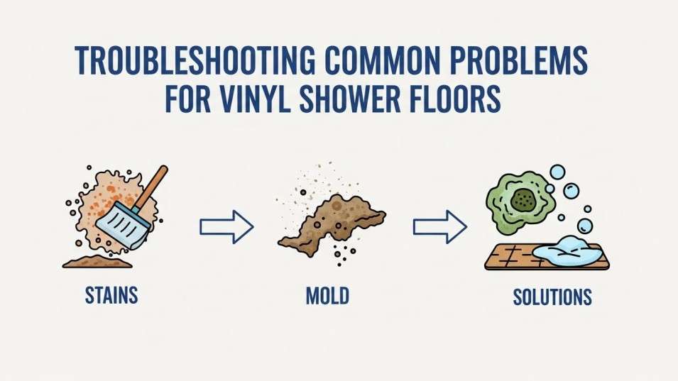 troubleshooting vinyl shower floor issues.