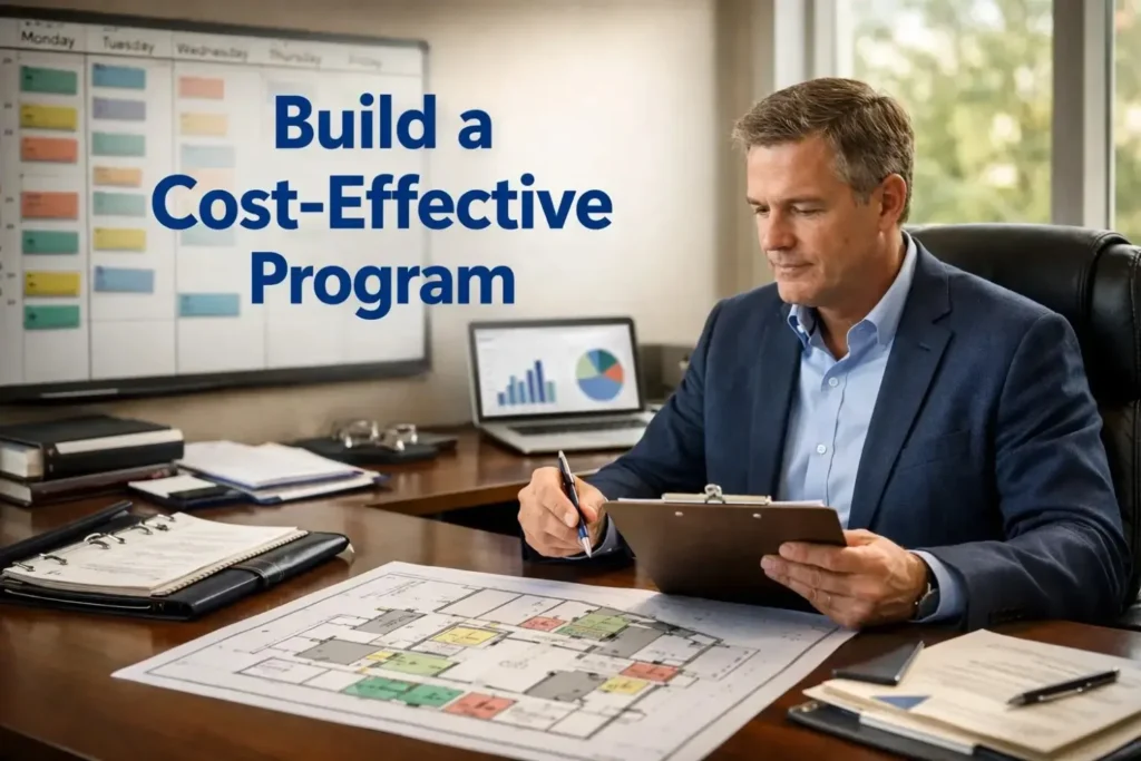 Facility manager building a cost-effective commercial floor maintenance program