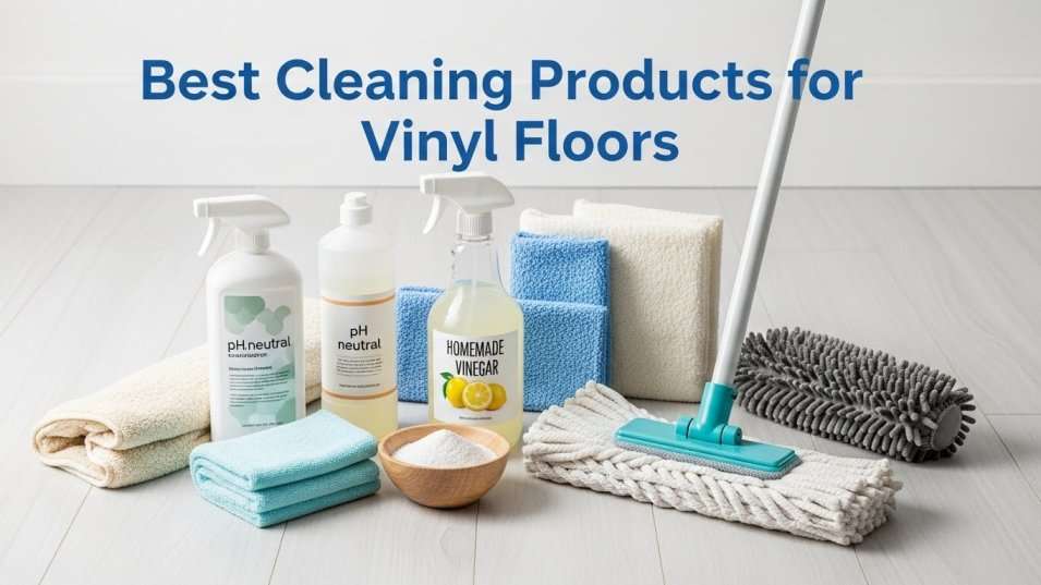 Safe cleaning products suitable for vinyl floors.