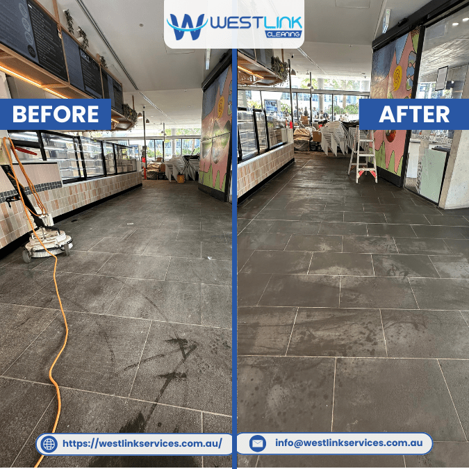 Commercial Floor Pressure Cleaning Before & After