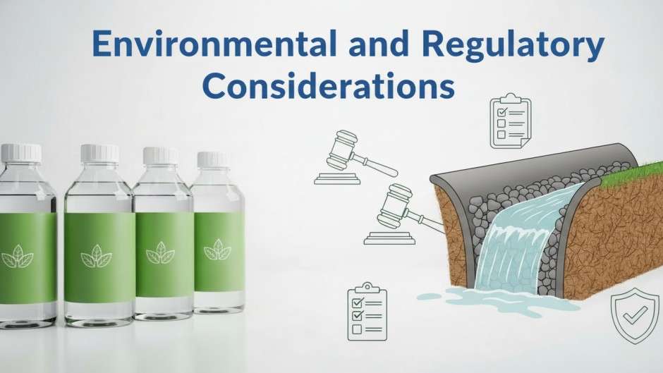 Environmental compliance and chemical runoff safety measures.