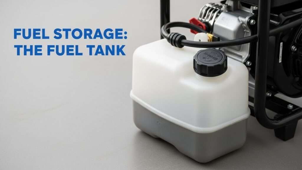 Fuel tank on gas power washer for storage section thumbnail.