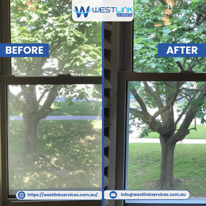 Glass and Edges Detailed for a Clean Finish Before and After
