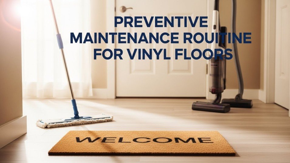 Preventive cleaning tools for maintaining vinyl floors.