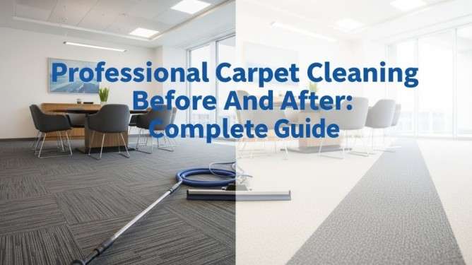 Professional carpet cleaning before and after blog thumbnail showing a bright, refreshed carpet result