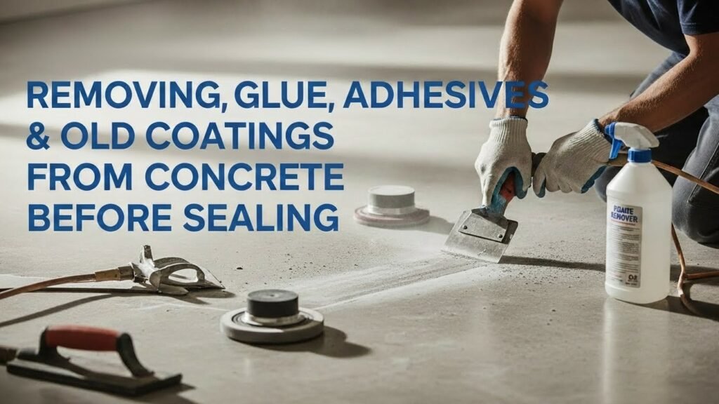 Removing paint, glue, and old coatings from concrete floor