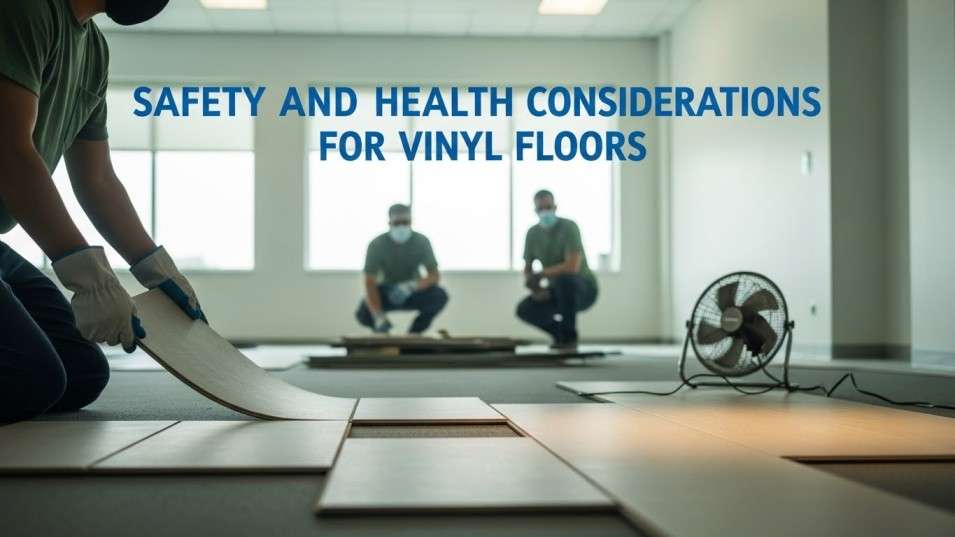 Safety equipment and ventilation used while cleaning vinyl floors.
