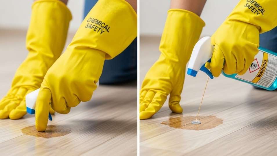 Safety considerations for vinyl floor cleaning