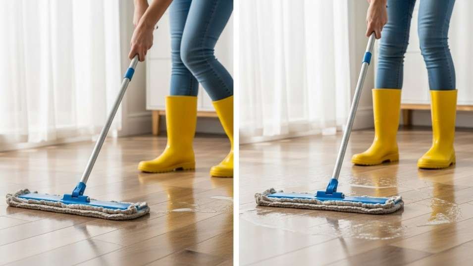 Step-by-step vinyl floor cleaning process