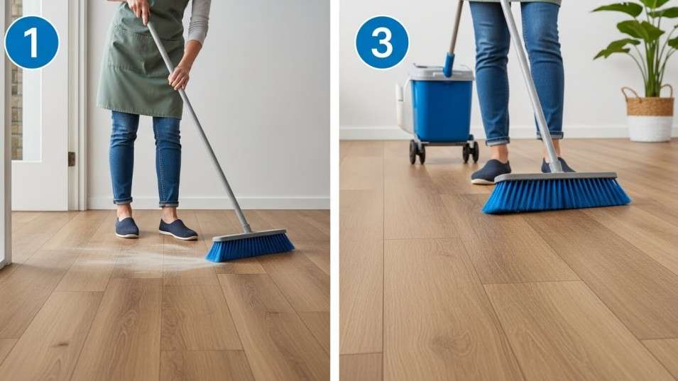 Step-by-step guide to safely clean vinyl floors with dish soap