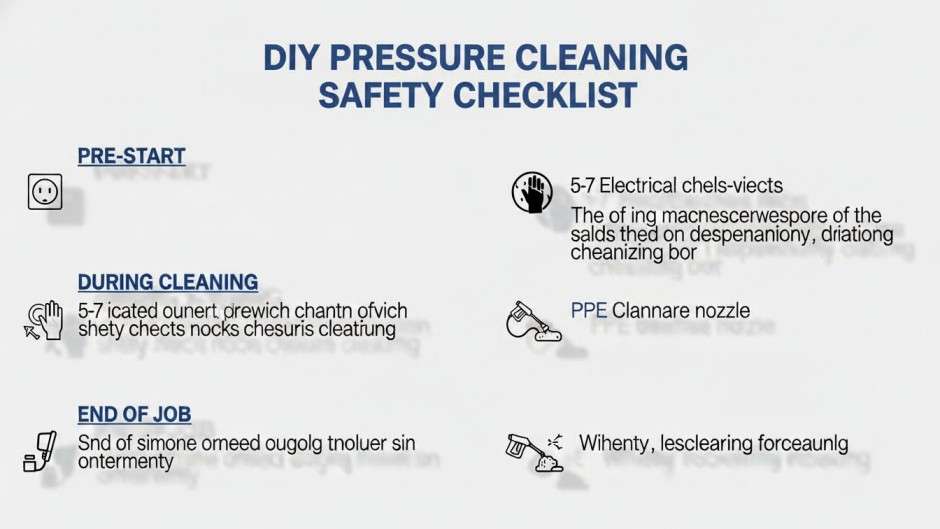DIY pressure cleaning safety checklist graphic.