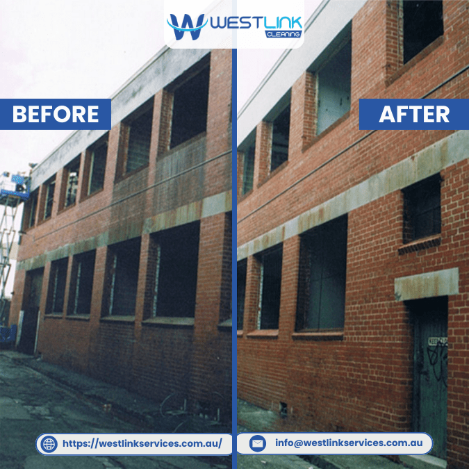 Commercial Building Pressure Cleaning Before & After
