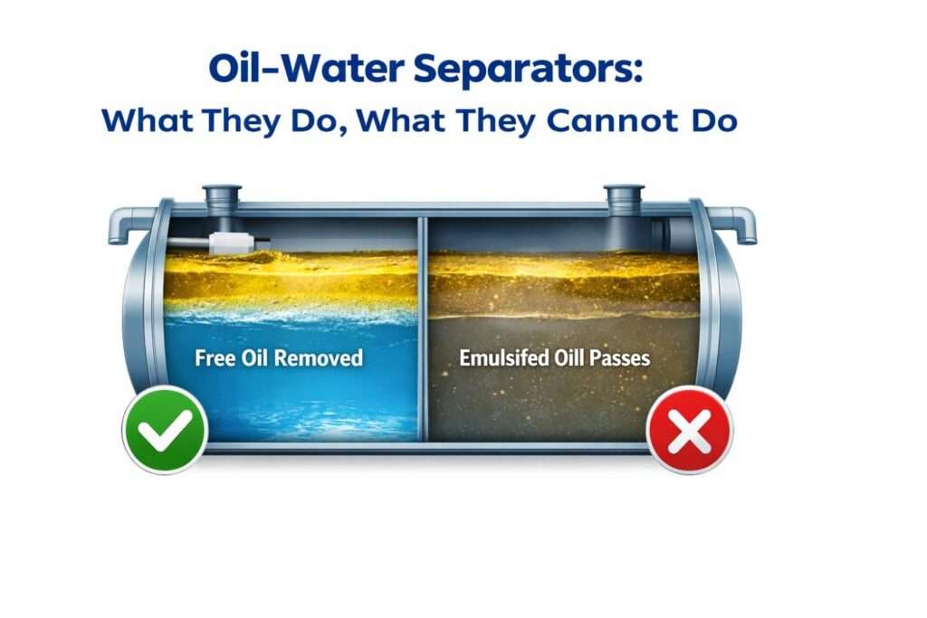 Thumbnail explaining the functions and limits of oil-water separators in wastewater treatment.