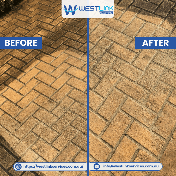 Paver Pressure Cleaning Before & After