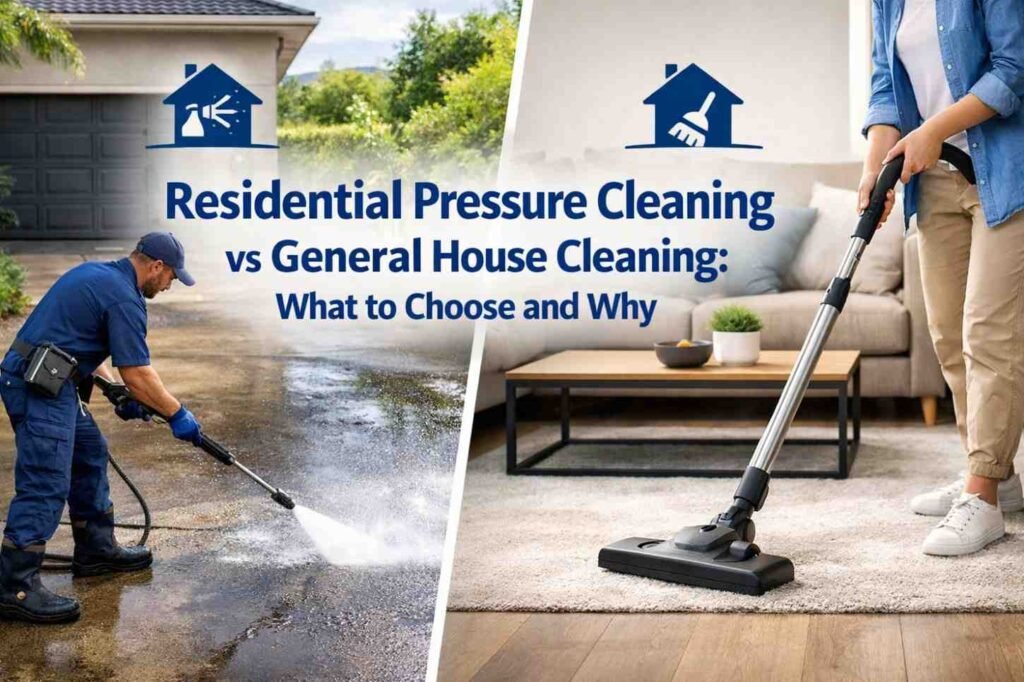 Residential Pressure Cleaning vs General House Cleaning