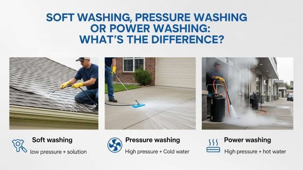 Soft Washing vs Pressure Washing vs Power Washing 2026 - Westlink ...