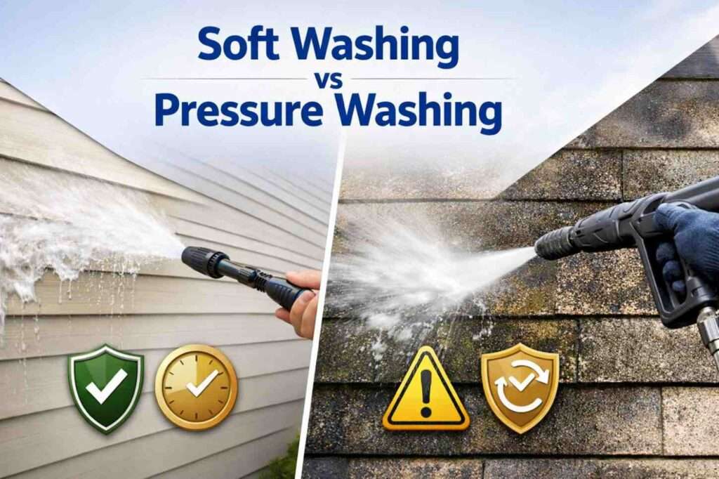 Soft Washing vs Pressure Washing