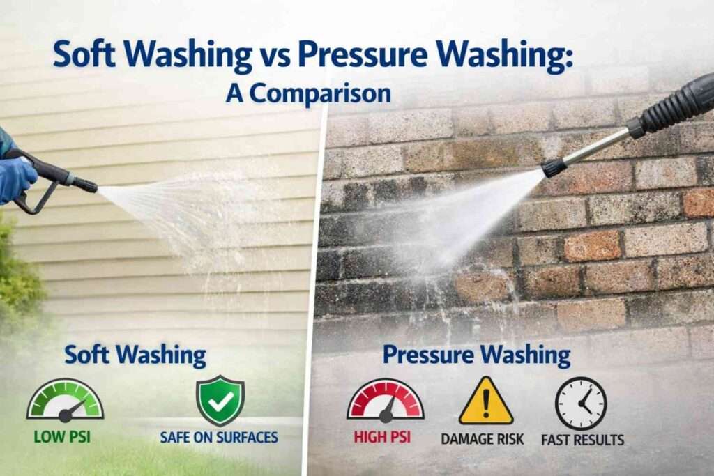 Soft Washing vs Pressure Washing A Comparison