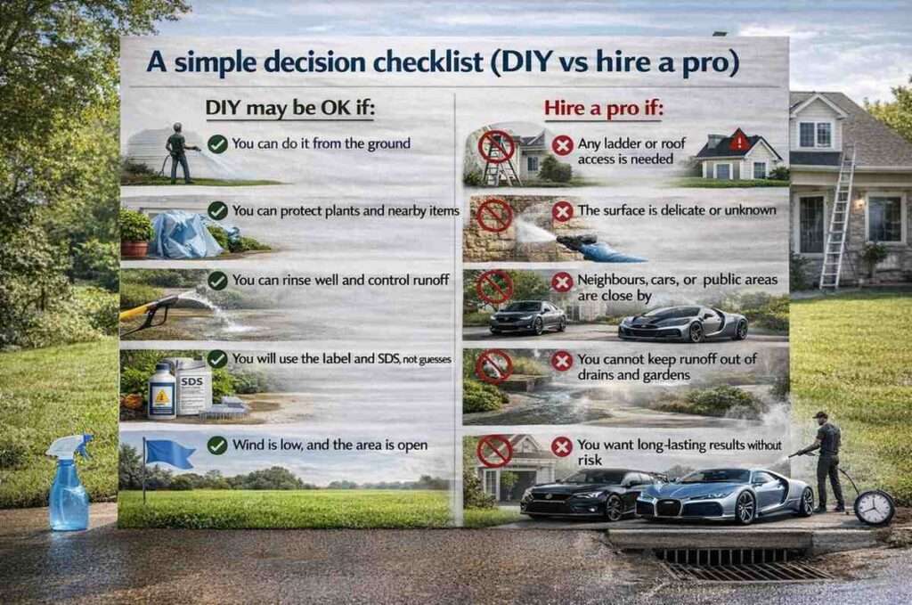 A simple decision checklist (DIY vs hire a pro)