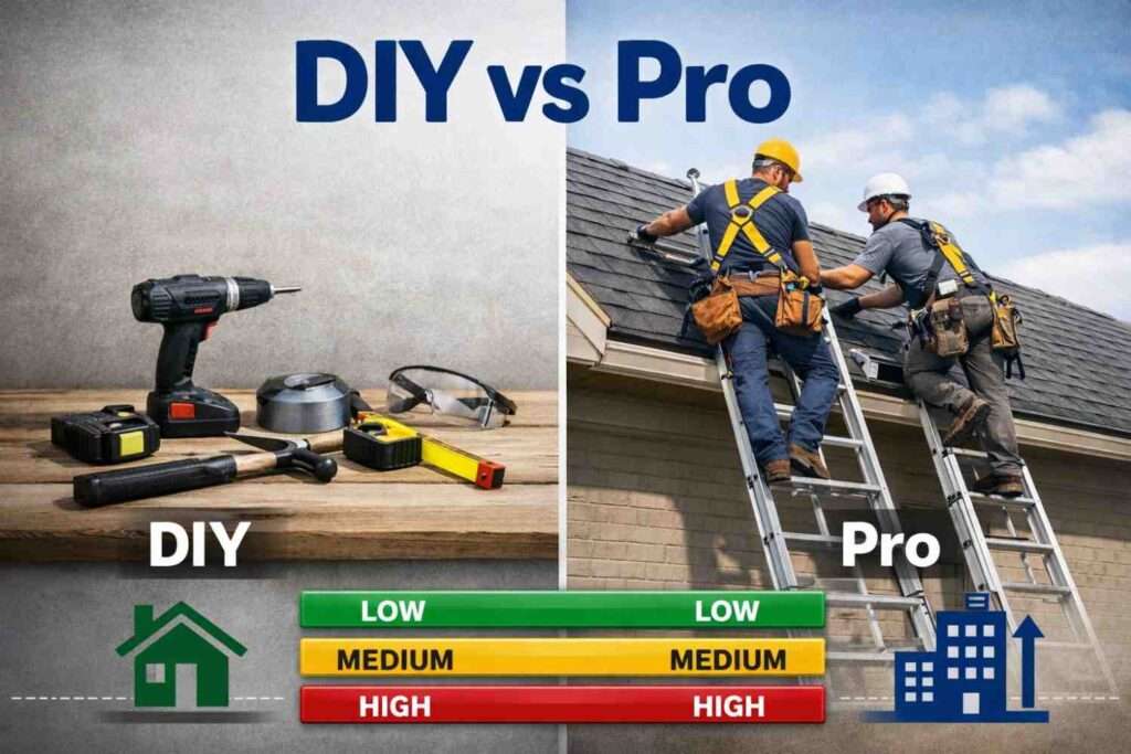 Comparison of DIY and professional soft washing scenarios.