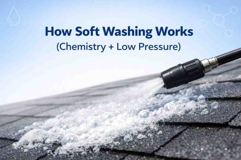 How Soft Washing Works (Chemistry + Low Pressure)