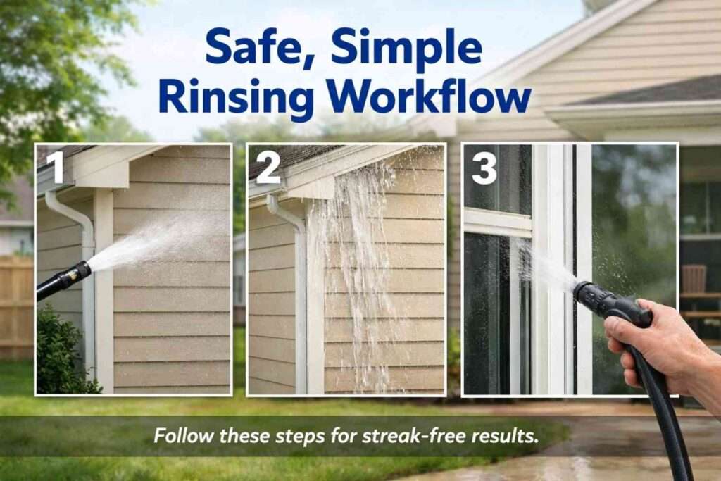 Safe, simple rinsing workflow
