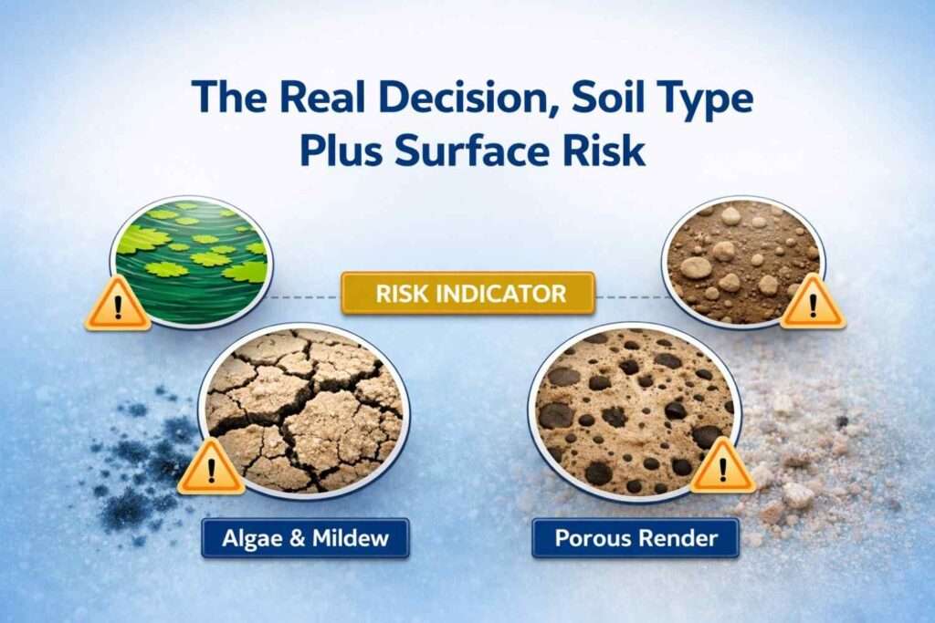 The real decision, soil type plus surface risk