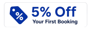 5 % off on first booking