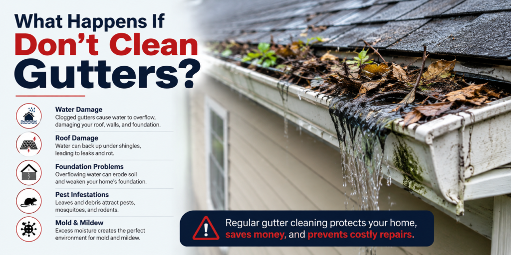 What happens if don't clean gutters.
