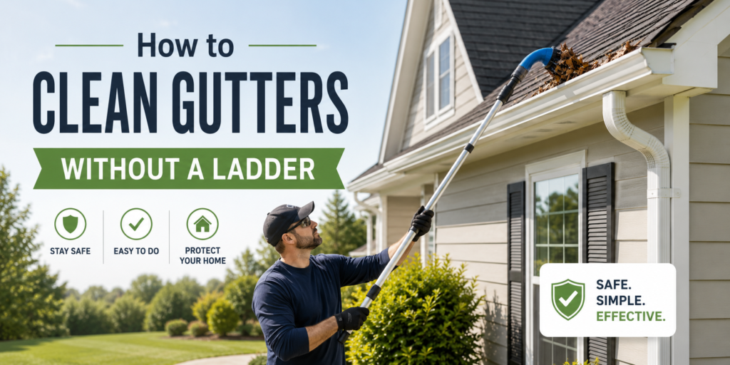 How to clean gutters without a ladder