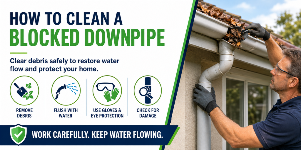 How to Clean a Gutter Blocked Downpipe