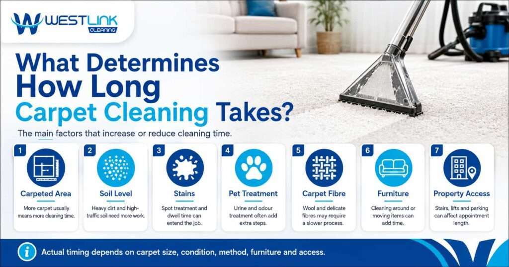 What determines how long carpet cleaning takes