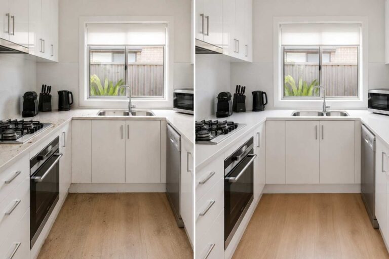 Before and after kitchen house cleaning in North West Sydney