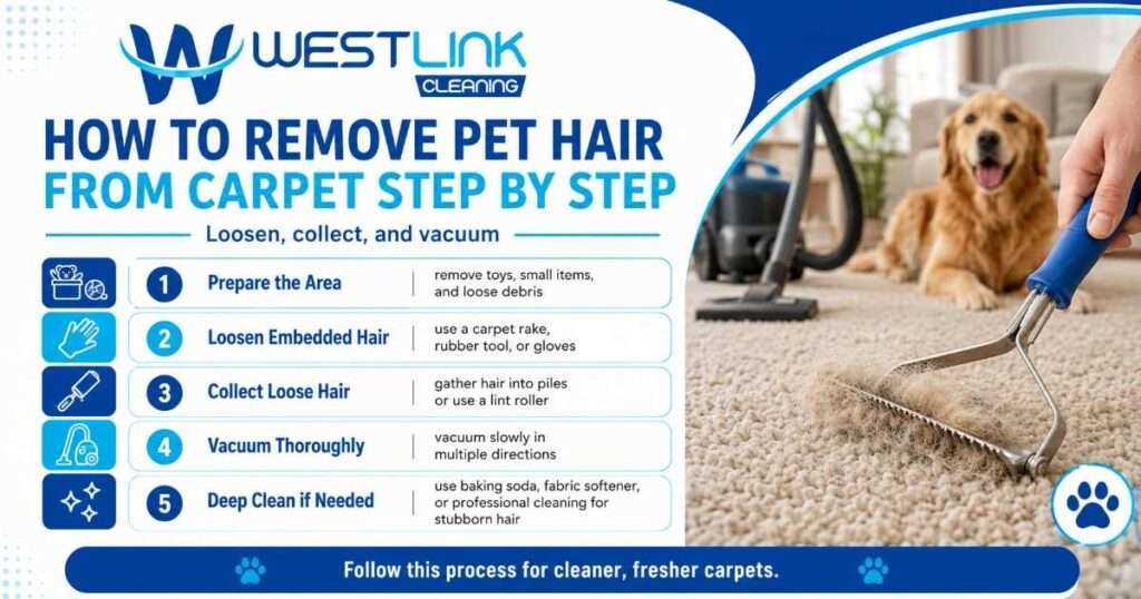 step by step removing pet hair from carpet methods