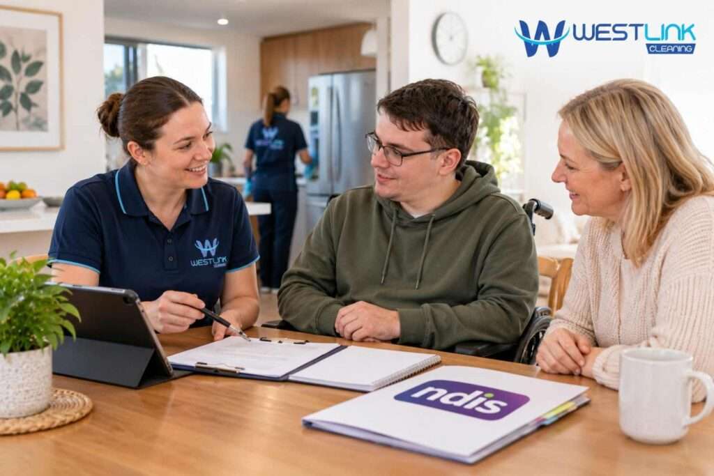 NDIS participant reviewing Core Supports funding and plan management options for home cleaning assistance.
