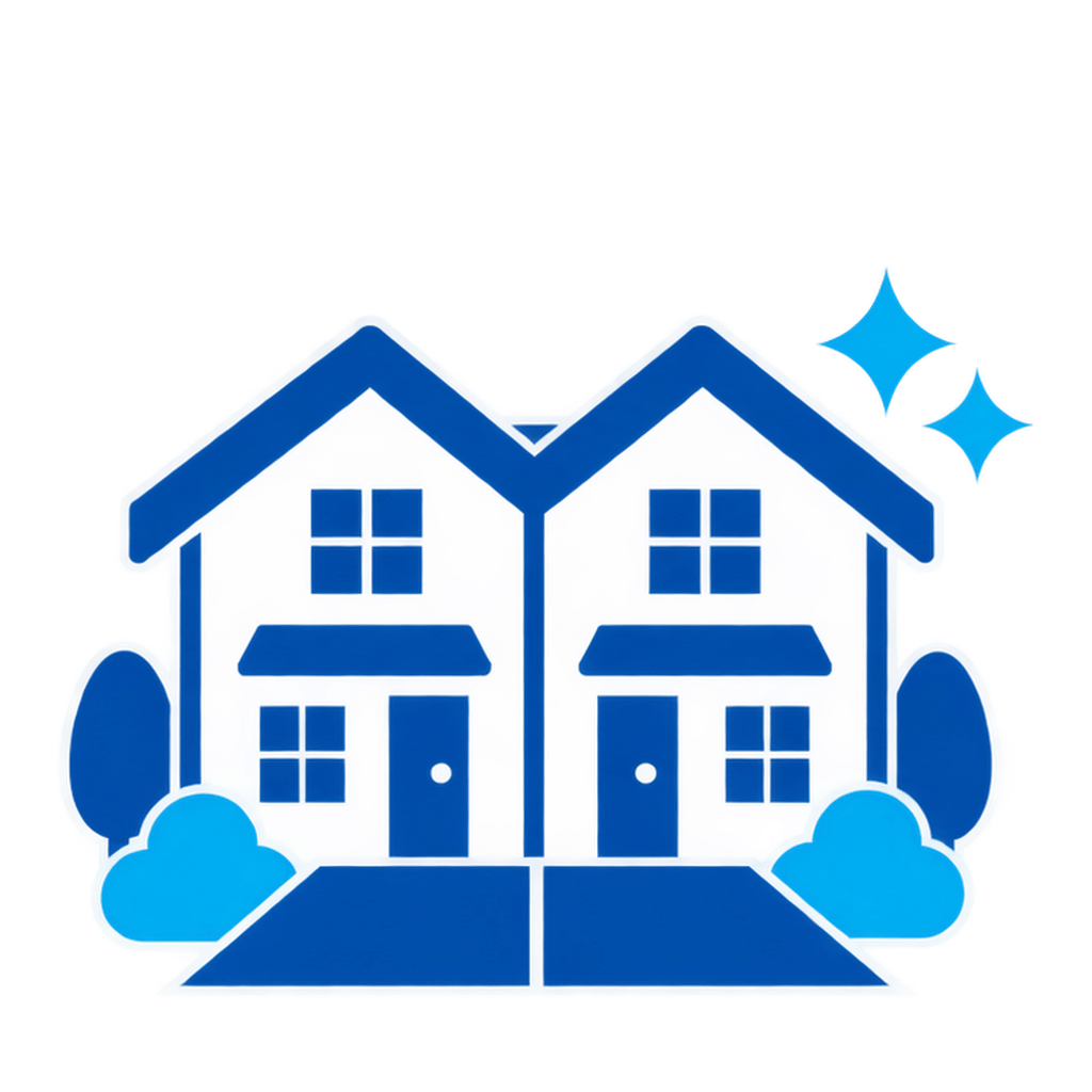 Townhouses semi detached icon no title