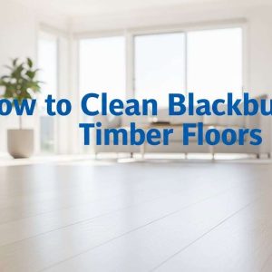 Clean Blackbutt timber floor in a modern living room with natural lighting.