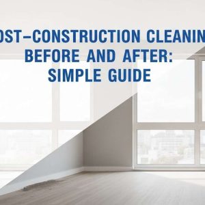 Before and after split of a newly renovated room showing builders dust on the left and a clean handover-ready finish on the right.
