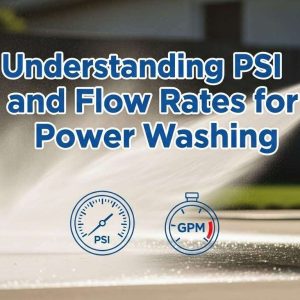 Professional thumbnail illustrating PSI and flow rates in power washing for cleaning services blog