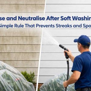 Rinse and Neutralise After Soft Washing: A Simple Rule That Prevents Streaks and Spots